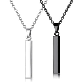 Pack of 2 SILVER and BLACK Pure Stainless Steel Vertical Bar